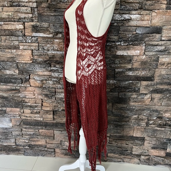 Red Halter Backless Sundress for a Night Out - Picture 3 of 10